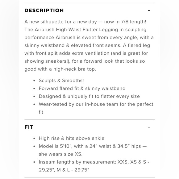 Alo Yoga Airbrush 7/8 High Waist Flutter Legging Black Size Small - Picture 6 of 7